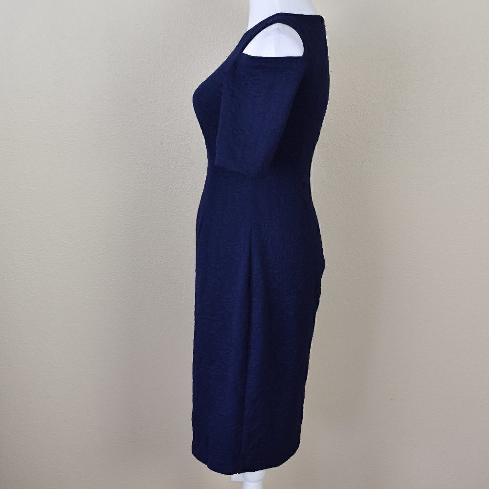 Eliza J Cold Shoulder Jacquard Sheath Dress 2 - Picture 4 of 8